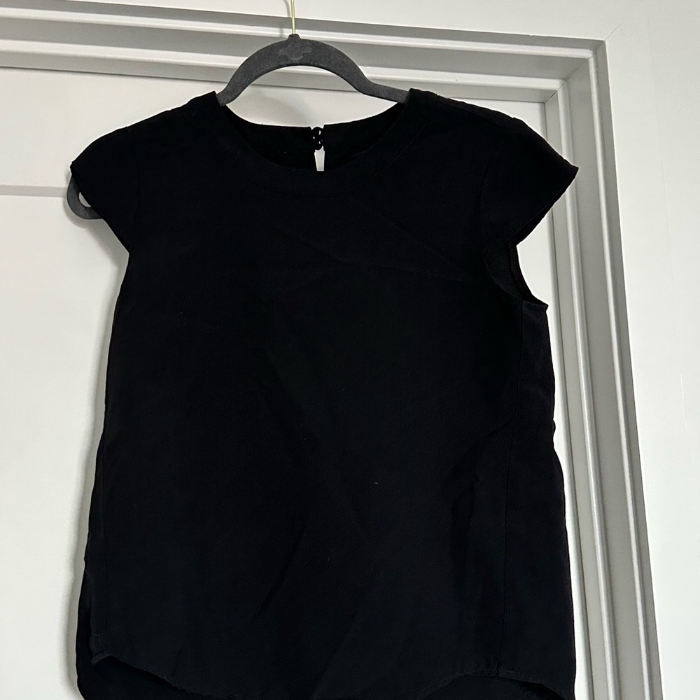 J. Crew Classic Black Cap Sleeve Top